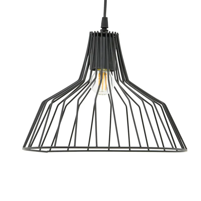 Lustră elegantă Derbea, metal, negru, 25x70 cm - Negru