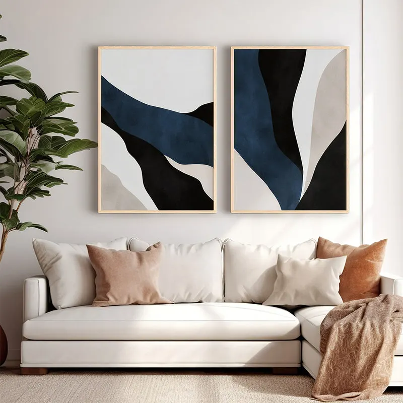 Tablou decorativ cu funcție de artă digitală Serja, cu ramă, Multicolor, 33x48 cm - Multicolor