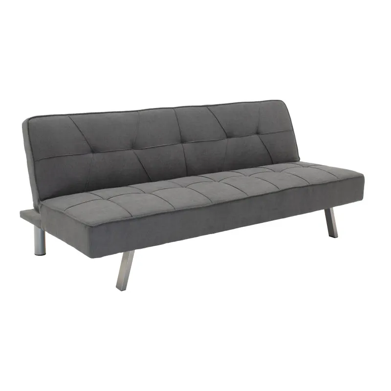 Canapea extensibila cu 3 locuri Travis cu stofa, Gri - Gri inchis, 175x83x74 cm - Gri închis