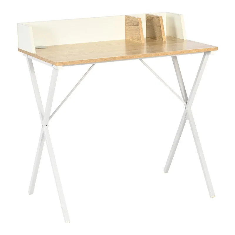 Birou de birou albe Zervan, Lemn de Stejar, 80x50x84 cm - Stejar