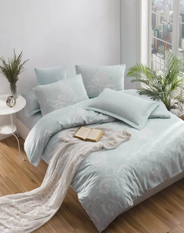 Set Lenjerie de pat double, Verde, 220x200 cm - Verde