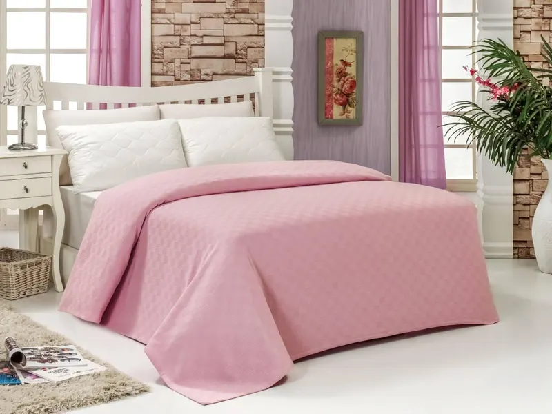 Cuvertura pentru pat single Bella Carine by Esil Home, 200 x 240 cm, Roz, - Roz