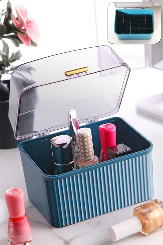 Organizator de machiaj Pufwin, Gri, 14 x 12 x 10 cm - Multicolor