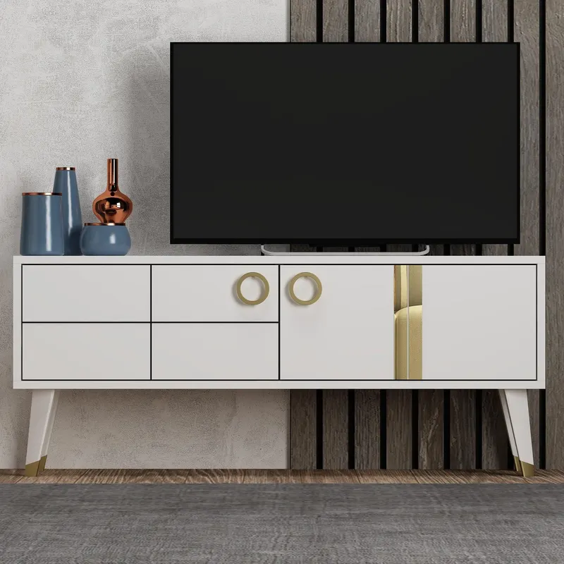 Comoda TV Eagle - White, Alb, 50x30x120 cm - Alb