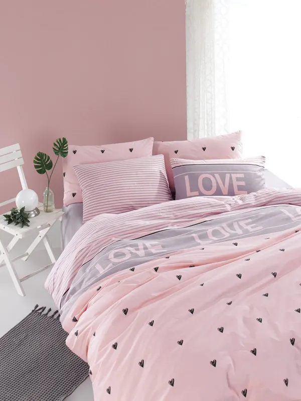 Set Lenjerie de pat double, Liliac, 220x160 cm - Mov