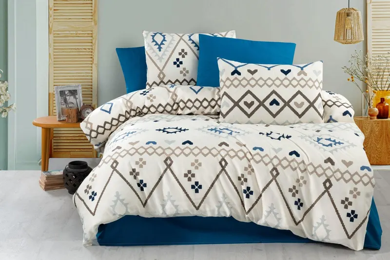 Set Lenjerie de pat double, 200 x 220 cm - Multicolor