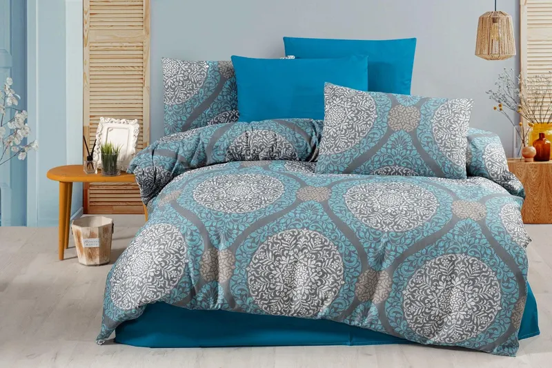 Set Lenjerie de pat double, 200 x 220 cm - Gri