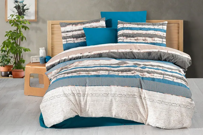 Set Lenjerie de pat double, 200 x 220 cm - Multicolor