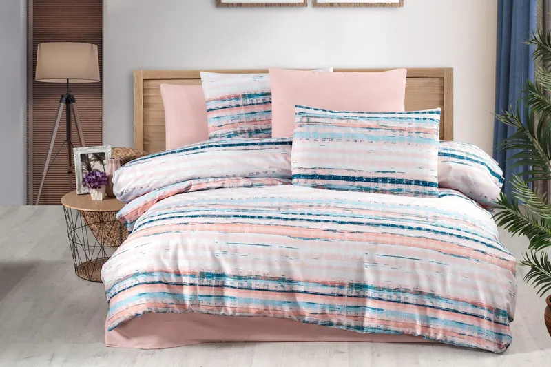Set Lenjerie de pat double, 200 x 220 cm - Multicolor