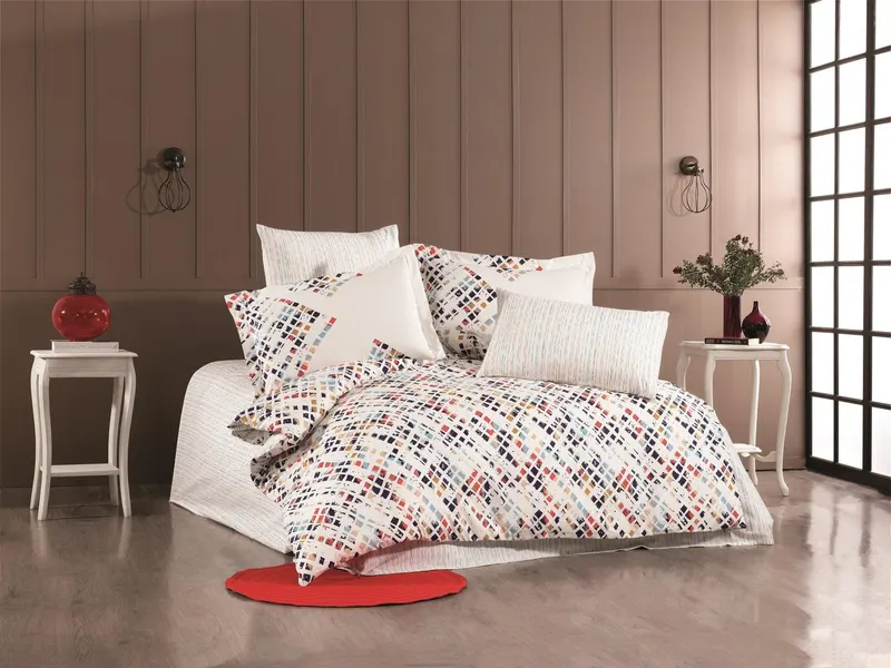 Set Lenjerie de pat double, 200 x 220 cm - Multicolor