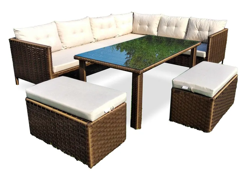 Set De Lounge De Grădină Paris, Maro Inchis, 4 bucati - arsiv8