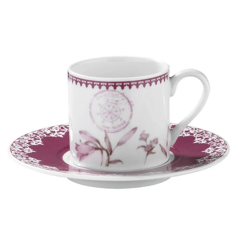 Set 4 piese pentru cafea  Portelan, Multicolor - Multicolor