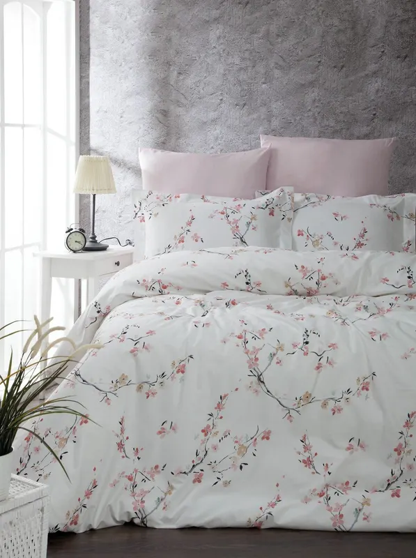 Set Lenjerie de pat double, Alb, 220x200 cm - Alb