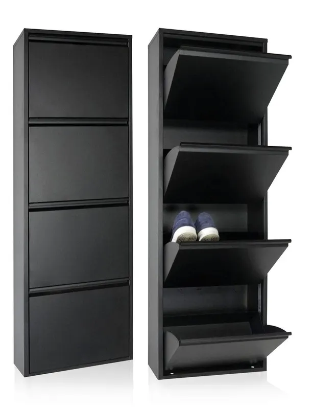 Pantofar Miko, 4 compartimente, 50 X 137 X 15 Cm - Negru