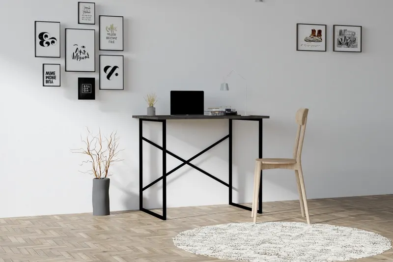 Birou Addi cu picioare metalice, 90 x 76 x 56 cm - Gri