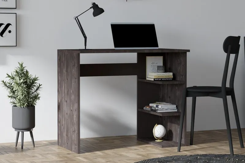 Birou Boyce cu rafturi, 90 x 75 x 50 cm - Gri