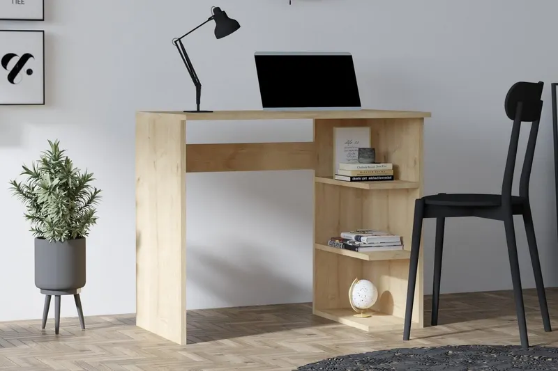 Birou Boyce cu rafturi, 90 x 75 x 50 cm - Stejar