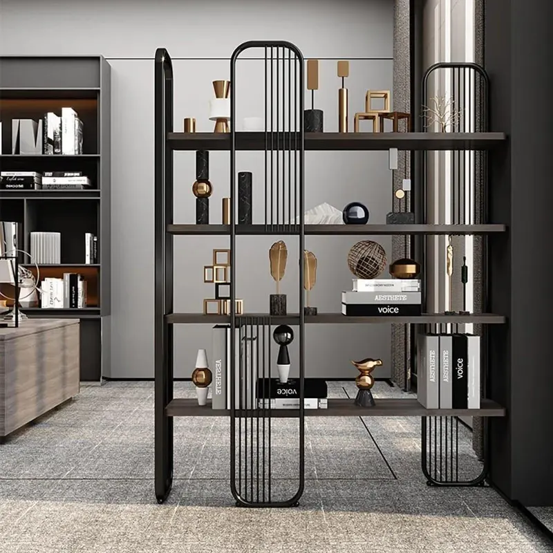 Biblioteca Lux Sierra 4 Rafturi, Cadru Metal (diverse dimensiuni) - Negru
