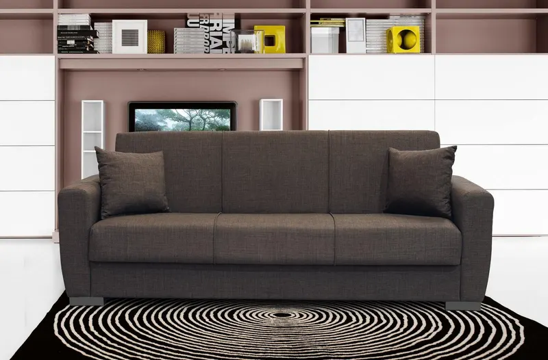 Canapea extensibilă 3 locuri Divanway, cu ladă de depozitare, Diverse culori, 210x75x80 cm - Maro