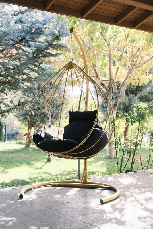 Balansoar de Gradina Alma cu un Singur Loc, Auriu, 110 X 196 X 110 Cm - arsiv6
