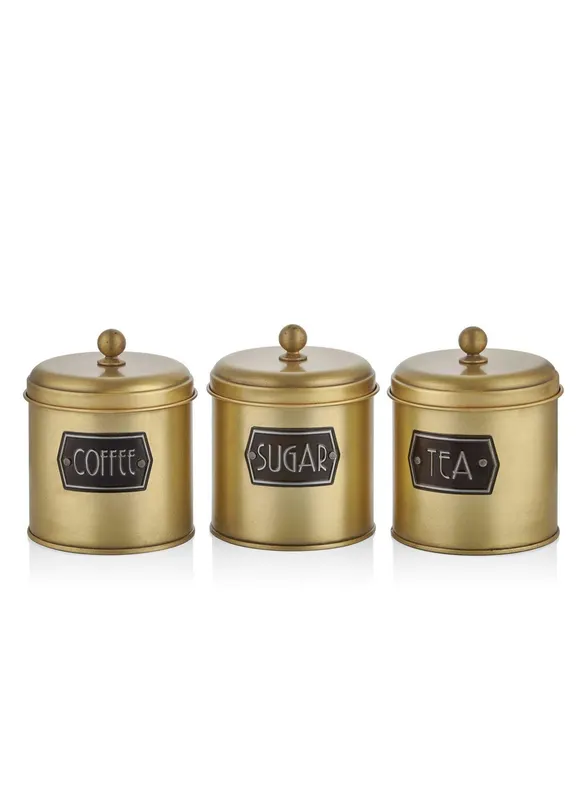 Jar Set (6 Pieces) , 13x17x13 cm - Auriu
