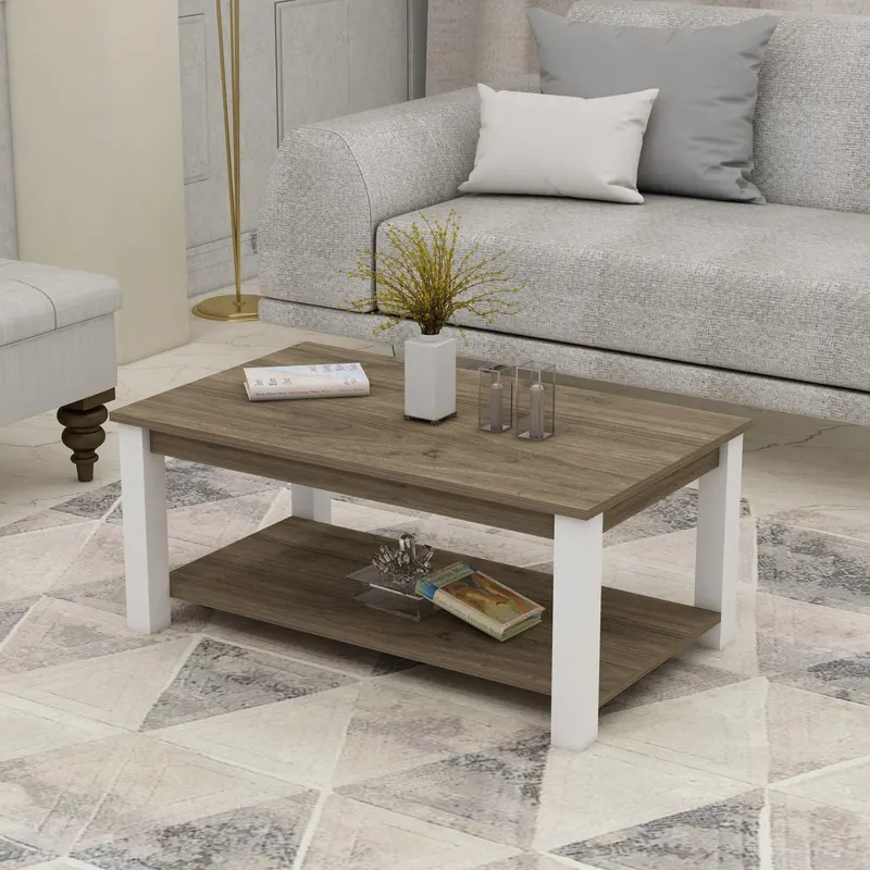 Masuta De Cafea Lux Refik cu Picioarele Compozit 90 X 45 X 50 Cm - Nuc