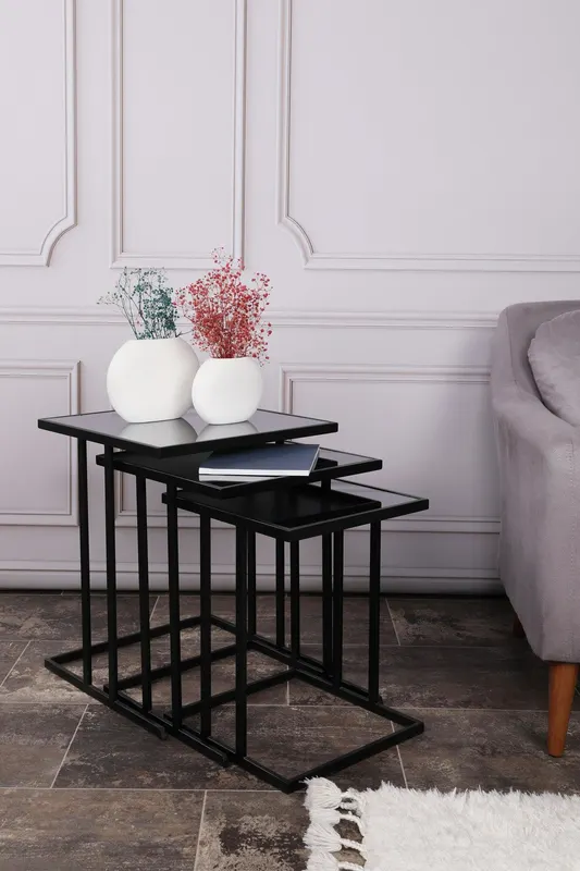MASUTA DE CAFEA Zen  Nesting Table, Aur, 35x46x35 cm - Negru