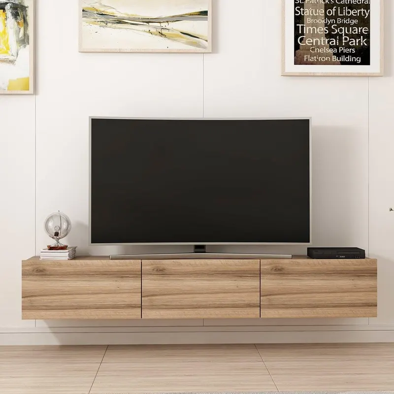 Comoda TV Rigel - Walnut, Nuc, 180x30x32 cm - Nuc