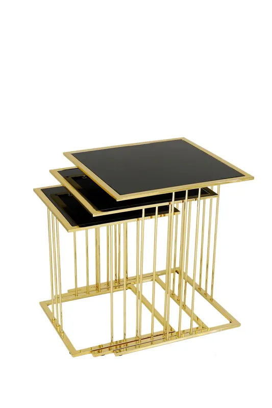 Set Masuta de Cafea Kup Nesting Table, Aur, 37x46x37 cm - arsiv