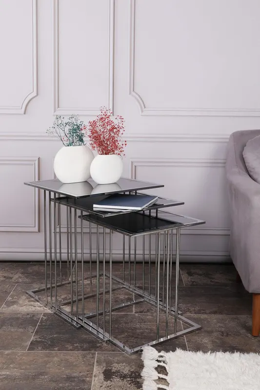 Set Masuta de Cafea Kup Nesting Table, Aur, 37x46x37 cm - arsiv2