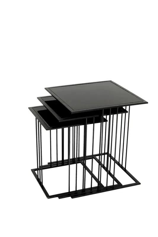 Set Masuta de Cafea Kup Nesting Table, Aur, 37x46x37 cm - Negru
