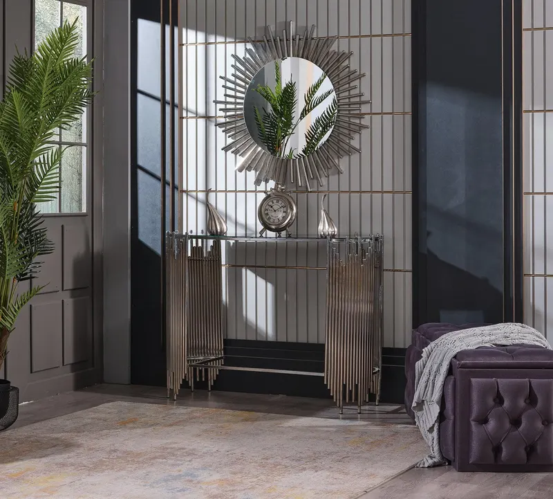 Oglinda decorativa Zen Mirror, Crom, 90 x 90 x 2 cm - Multicolor