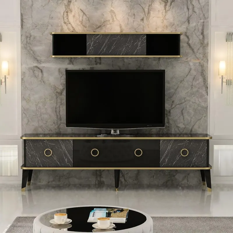 Comoda TV Bien, Gri, 180x50x35 cm - Gri
