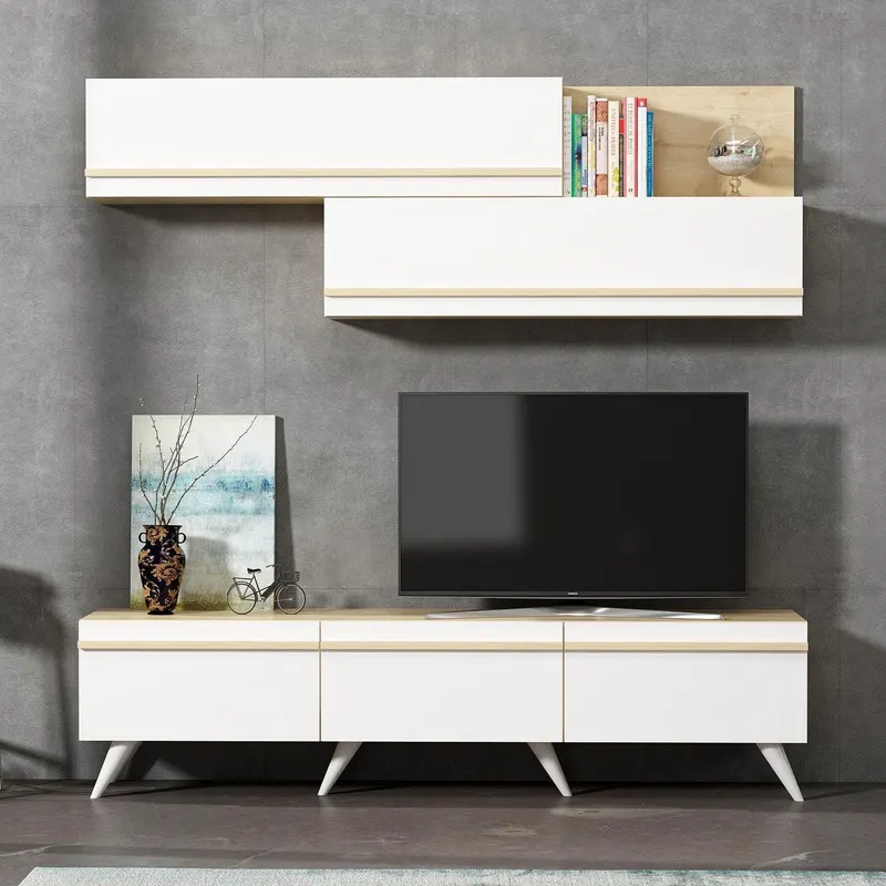 COMODA TV Amsterdam TV Unit, Gri, 180x42x35 cm - arsiv9
