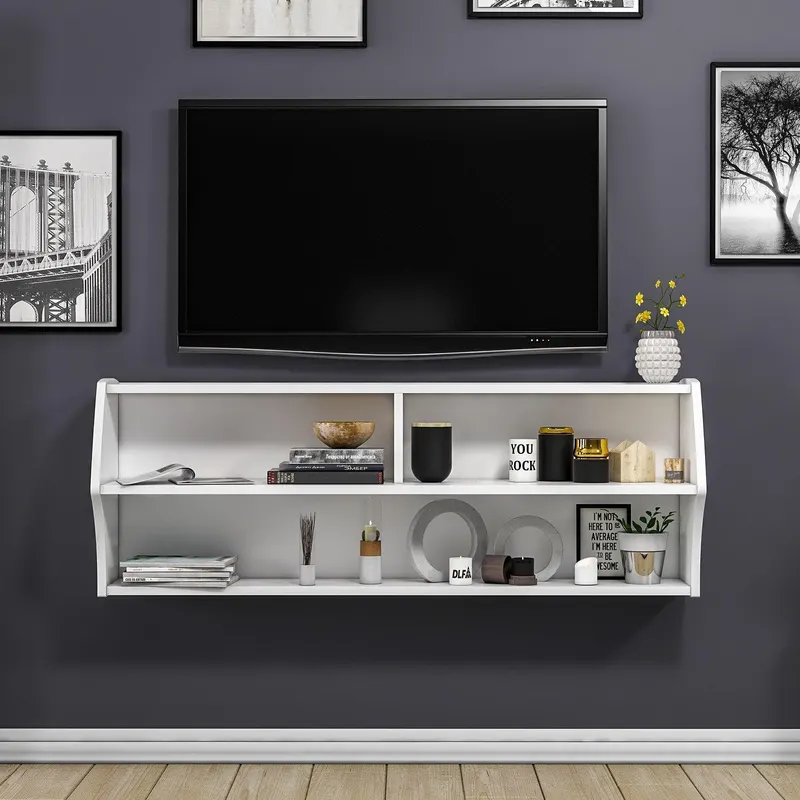 COMODA TV Sofya - White, Alb, 27x44x124 cm - Alb
