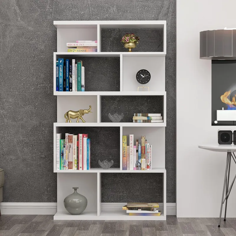 Biblioteca Ida, Alb, 90x159x30 cm - Alb