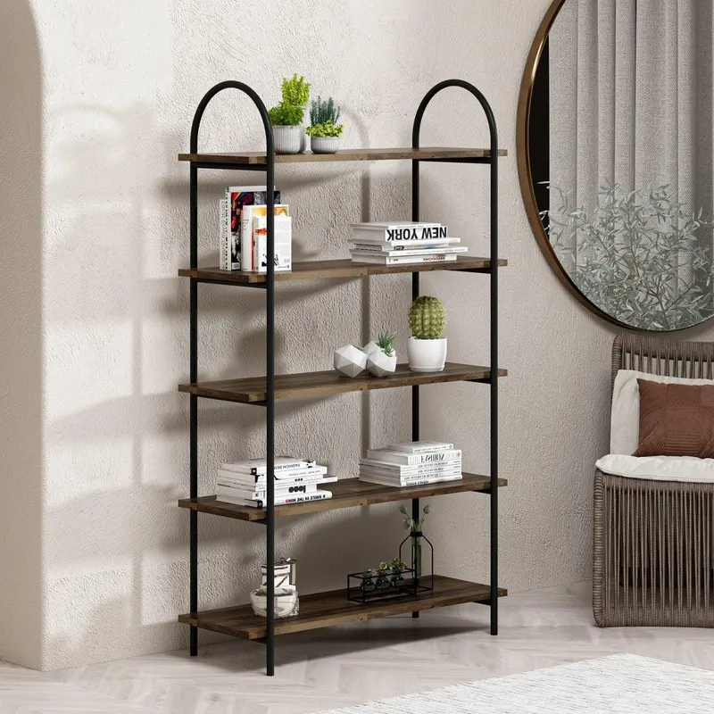 Biblioteca Dita 150, Nuc, 90x150x34 cm - Nuc