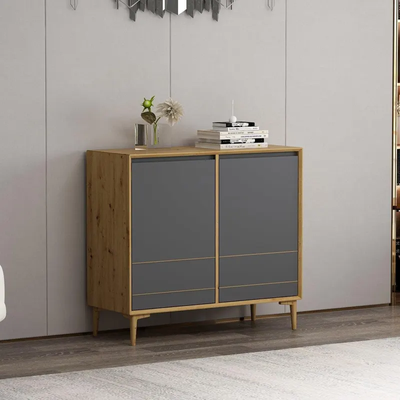 Noptiera Lerry - 6829, Gri, 100x40x90 cm - Gri