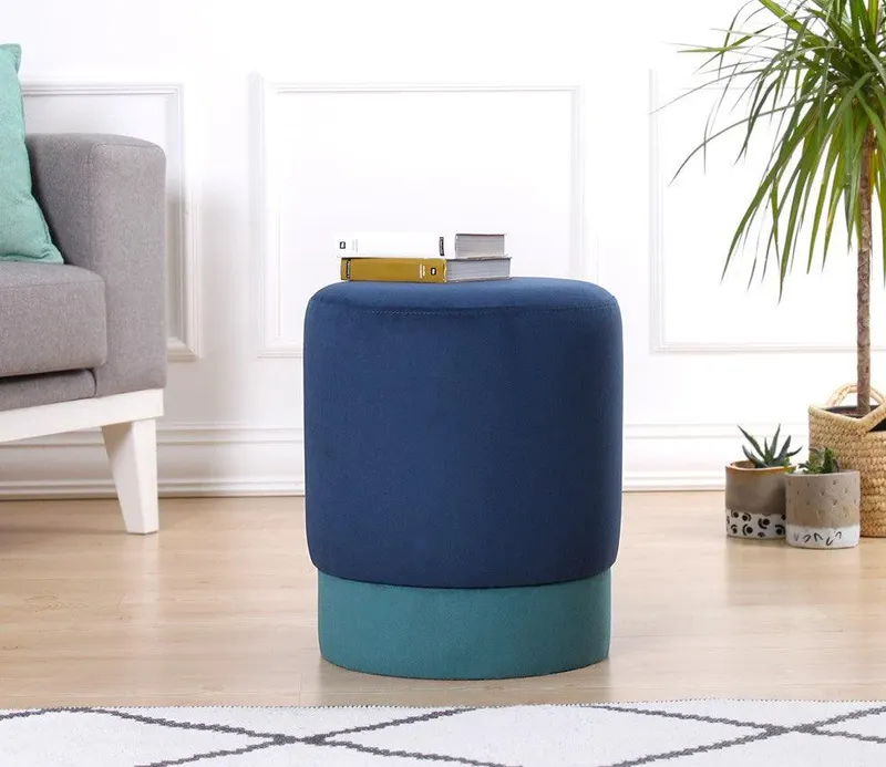 Puf Ropp, Verde, 38x43x38 cm - Albastru