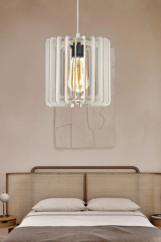 Lustra Cylinder Chandelier, Alb - Alb