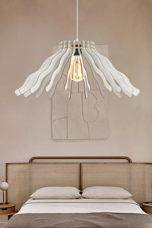 Lustra Fringed Chandelier, Alb - Alb