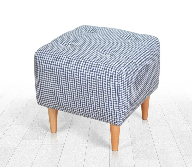 Puf, Multicolor, 43x43x6 cm - Albastru