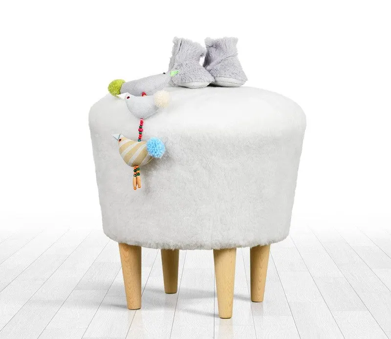 Puf Sheep, Alb, 42x42x42 cm - Alb