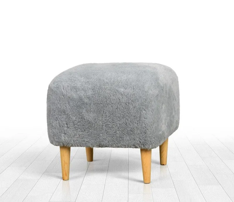 Puf Sheep v2, Alb, 42x42x42 cm - Gri