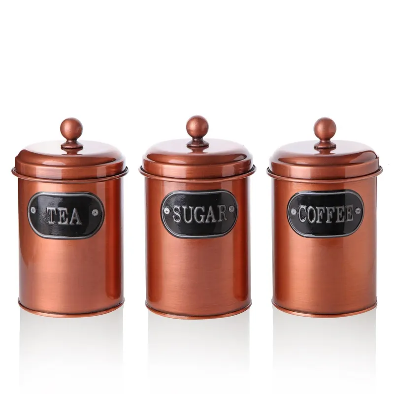Set cutie de depozitare, Bronz, 10x10x18 cm - Bronz