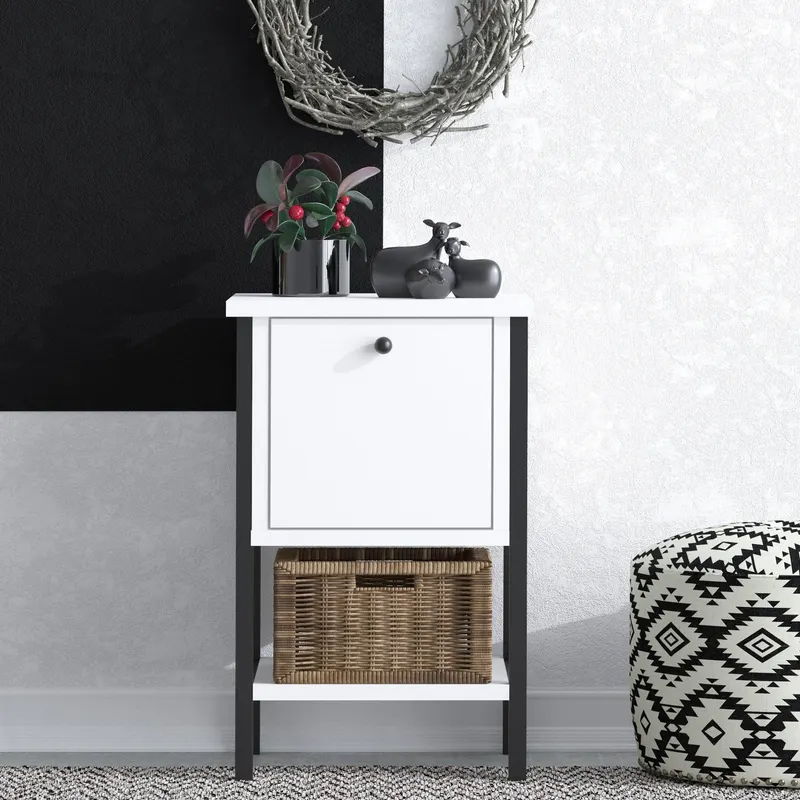 Noptiera Mircah cu 2 Rafturi,  35 X 57 X 31 Cm - Alb