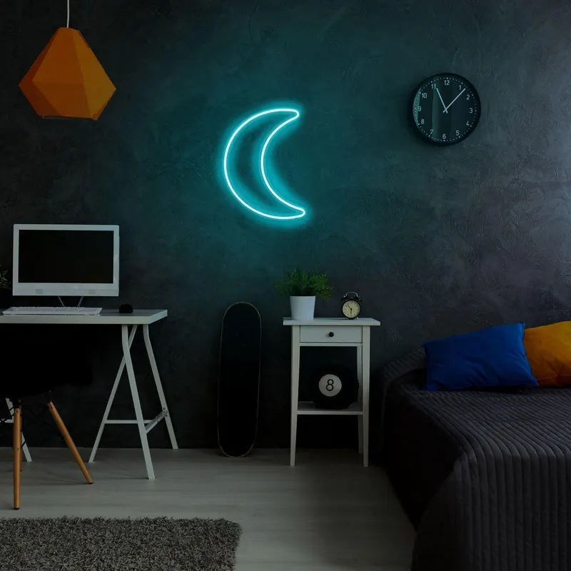 Aplica de Perete Neon Semi Luna - Albastru