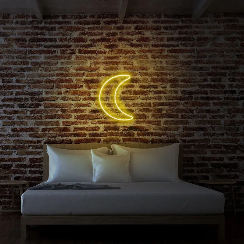 Aplica de Perete Neon Semi Luna - Galben