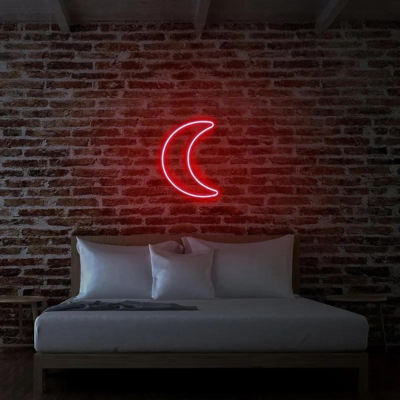 Aplica de Perete Neon Semi Luna - Rosu