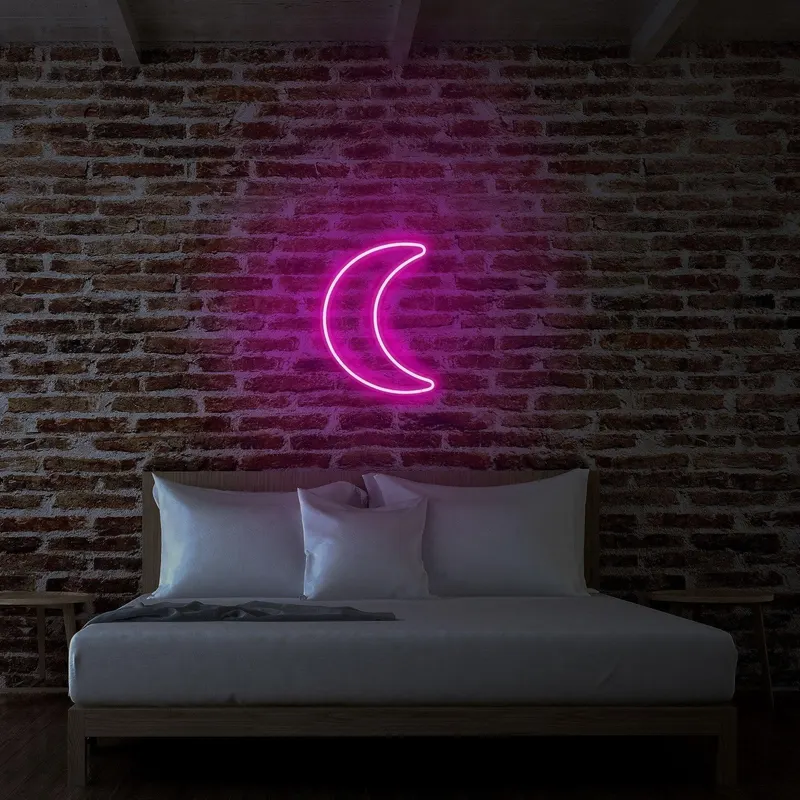 Aplica de Perete Neon Semi Luna - Roz